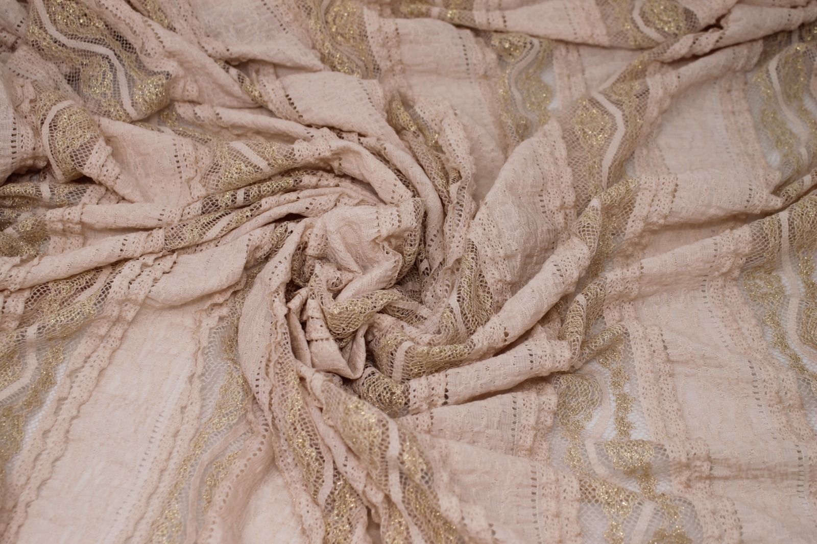 Golden Whisper Lace Fabric