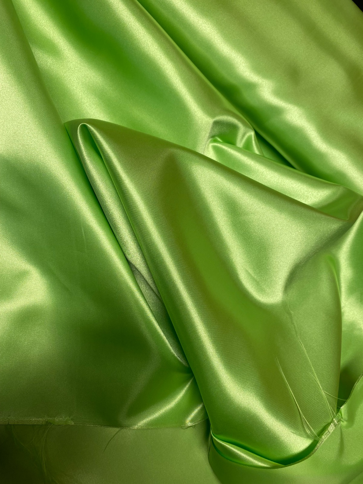 Lime Green Duchess Satin Fabric